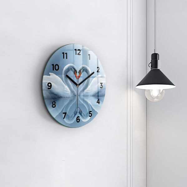 Orologio rotondo Cigni nel cuore