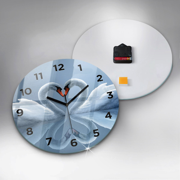 Orologio rotondo Cigni nel cuore