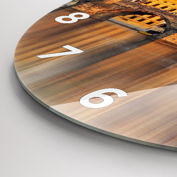 Orologio rotondo in vetro Panorama sul fiume