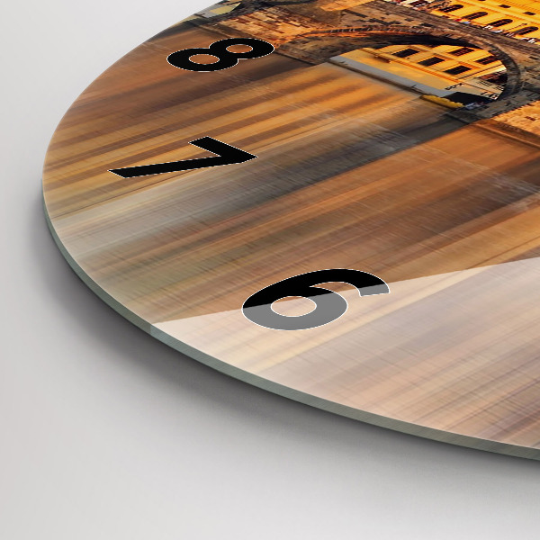 Orologio rotondo in vetro Panorama sul fiume