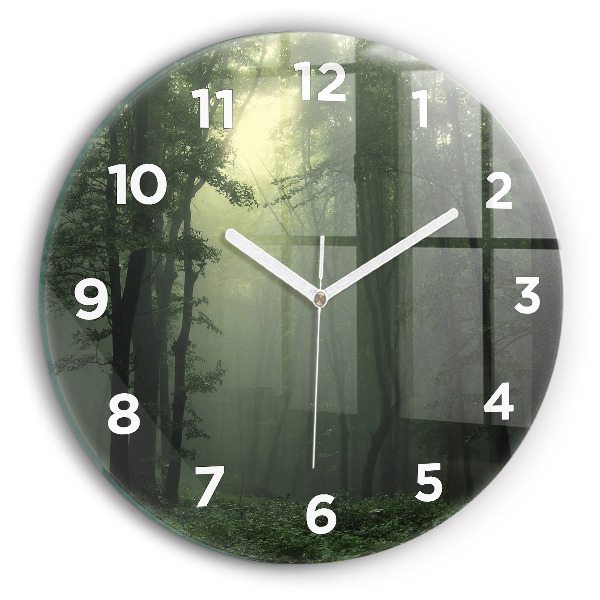 Orologio rotondo Foresta nebbiosa al mattino