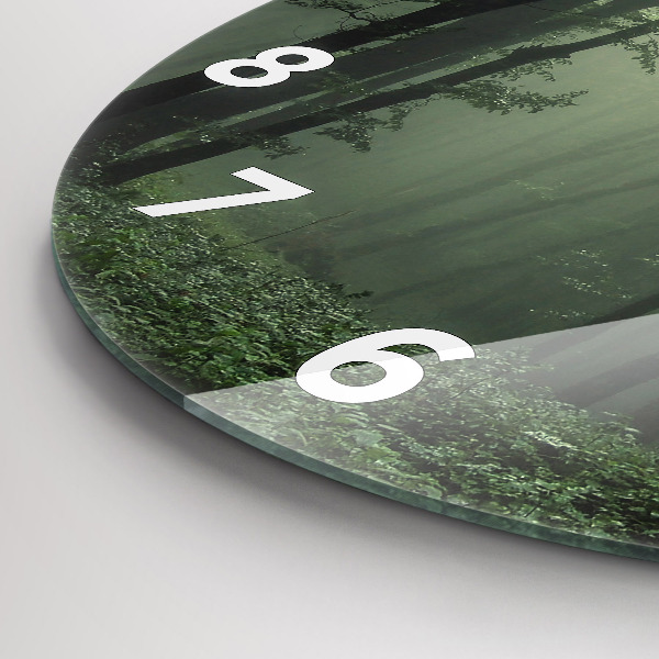 Orologio rotondo Foresta nebbiosa al mattino