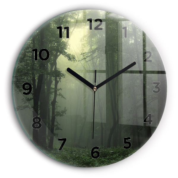 Orologio rotondo Foresta nebbiosa al mattino