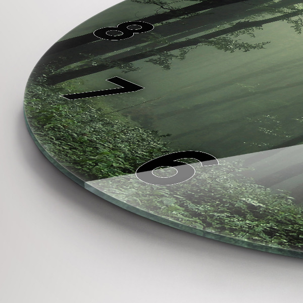 Orologio rotondo Foresta nebbiosa al mattino