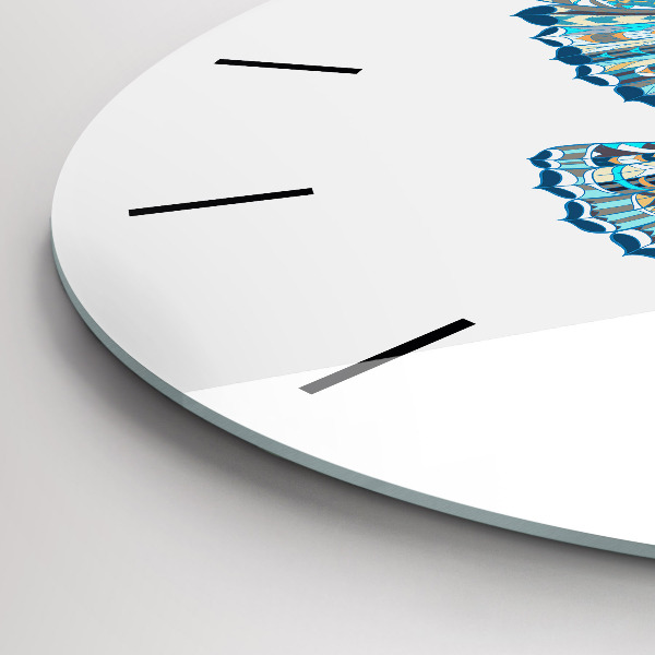 Orologio rotondo in vetro Gufo in volo