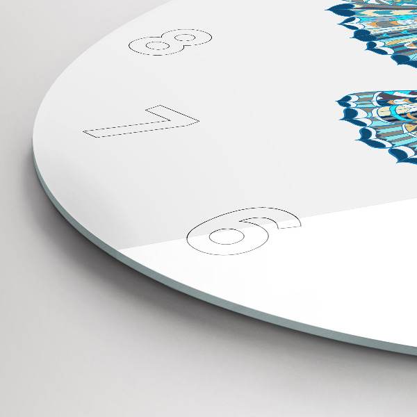 Orologio rotondo in vetro Gufo in volo