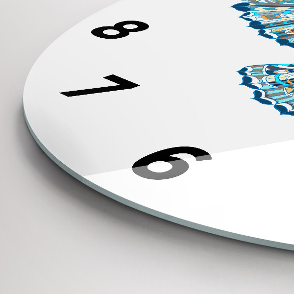 Orologio rotondo in vetro Gufo in volo