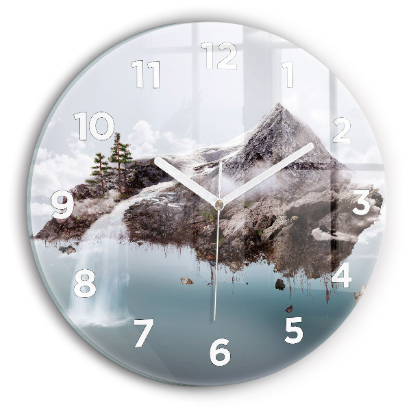 Orologio rotondo Isola volante e cascata