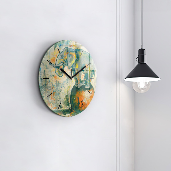 Orologio rotondo Postura dell'elefante dipinta