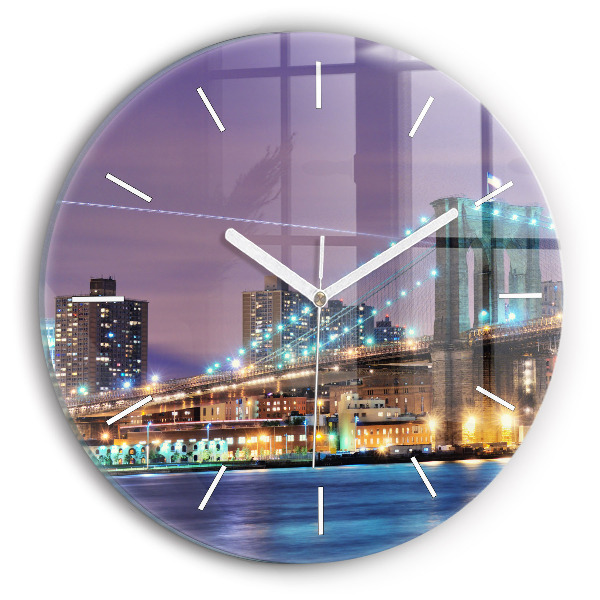 Orologio rotondo Ponte di Brooklyn e East River