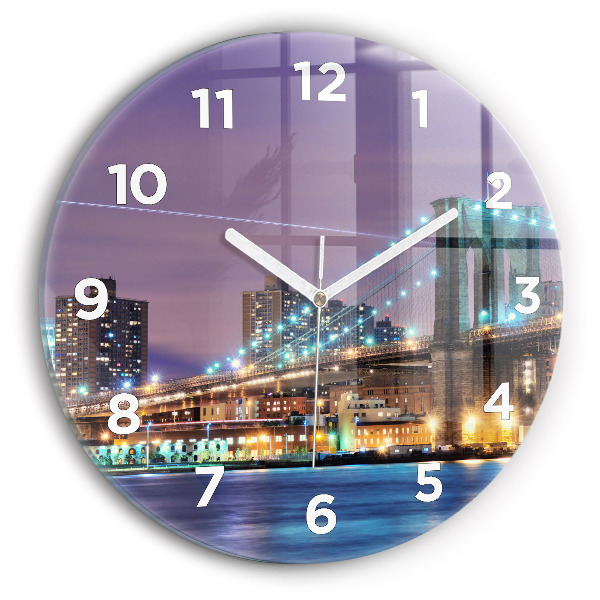 Orologio rotondo Ponte di Brooklyn e East River
