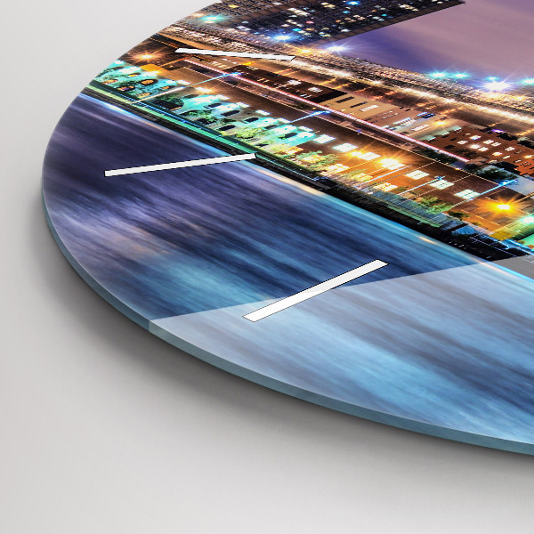 Orologio rotondo Ponte di Brooklyn e East River