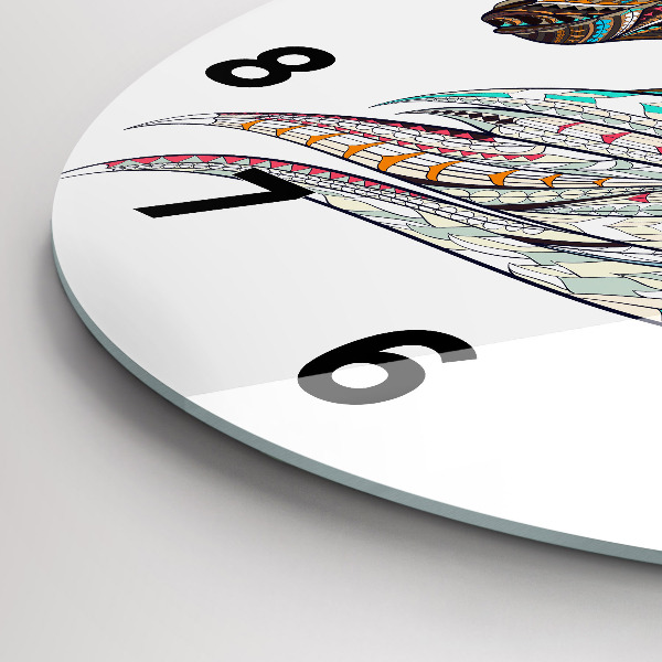 Orologio rotondo in vetro Illustrazione di cavallo
