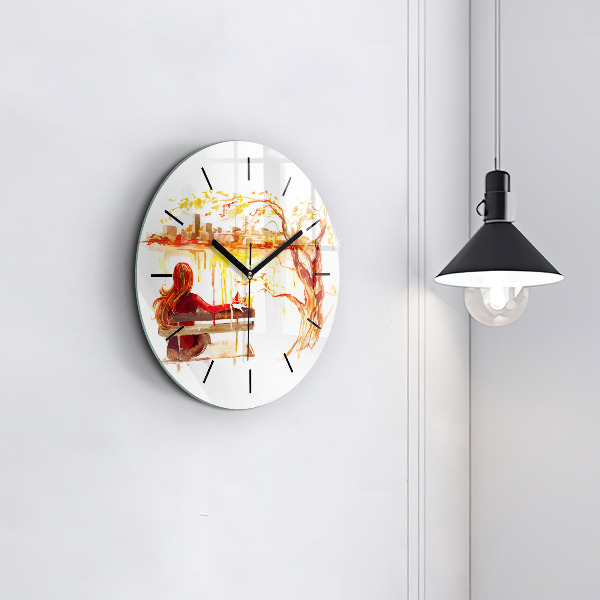 Orologio rotondo Paesaggio autunnale
