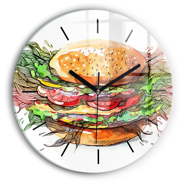 Orologio rotondo Hamburger con formaggio XXL