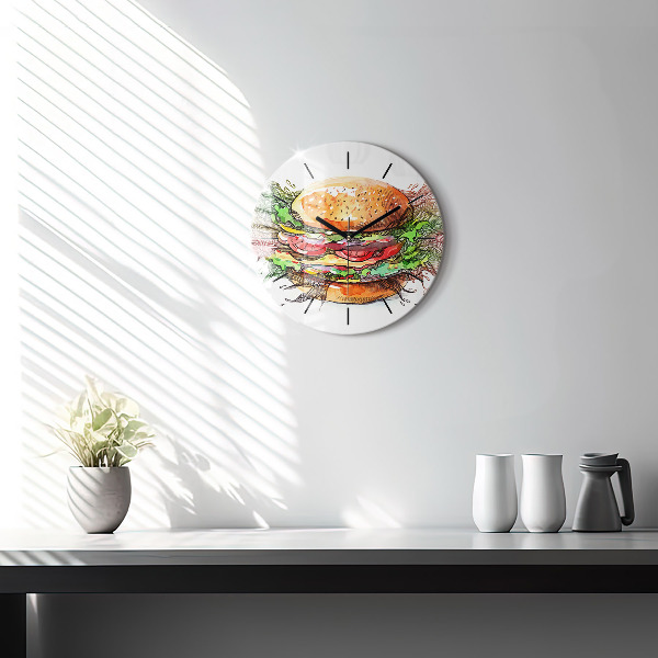 Orologio rotondo Hamburger con formaggio XXL