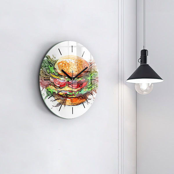 Orologio rotondo Hamburger con formaggio XXL