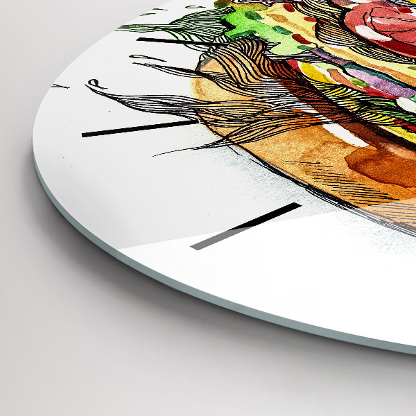 Orologio rotondo Hamburger con formaggio XXL