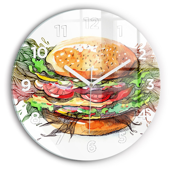 Orologio rotondo Hamburger con formaggio XXL