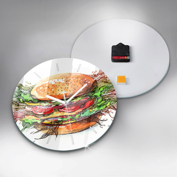 Orologio rotondo Hamburger con formaggio XXL