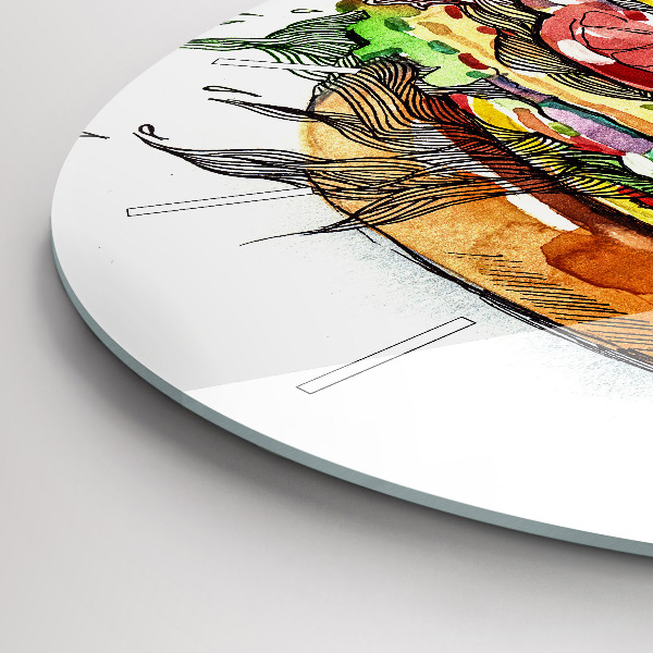 Orologio rotondo Hamburger con formaggio XXL