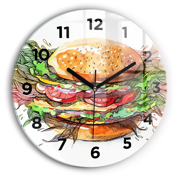 Orologio rotondo Hamburger con formaggio XXL