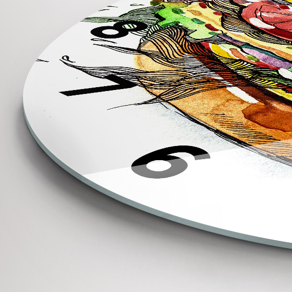 Orologio rotondo Hamburger con formaggio XXL