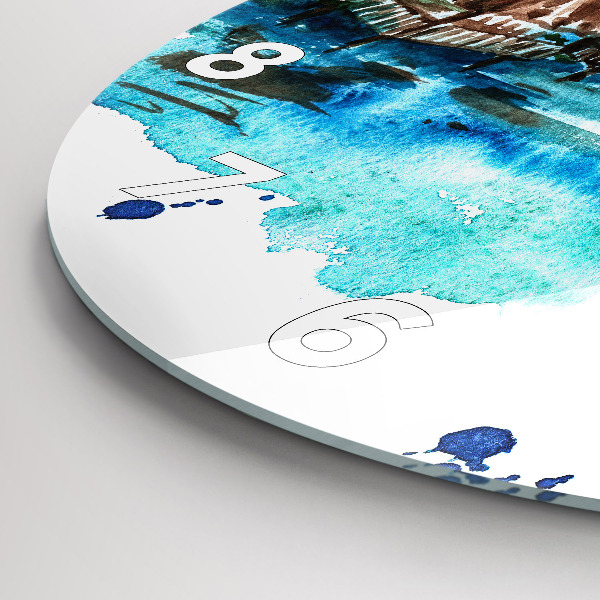 Orologio rotondo Immagine di un'isola deserta