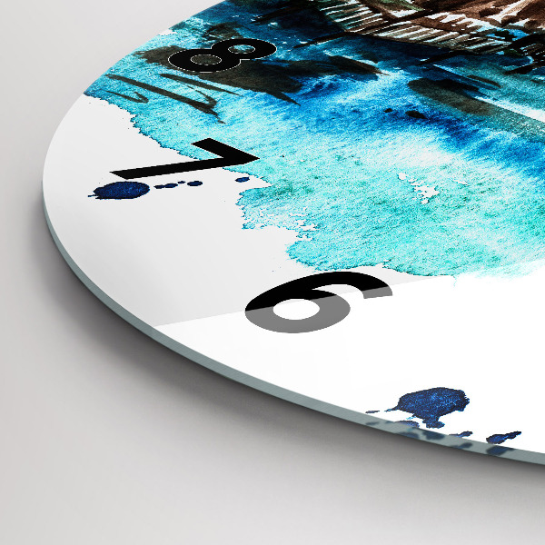 Orologio rotondo Immagine di un'isola deserta