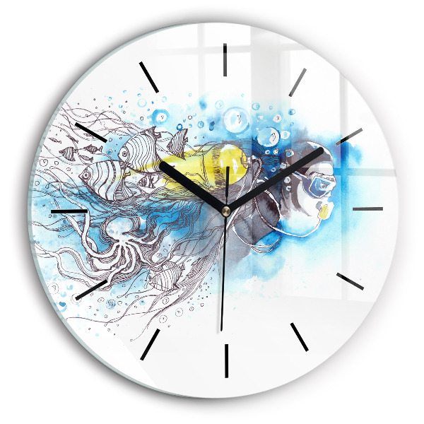 Orologio rotondo Vita dei pesci sottomarini