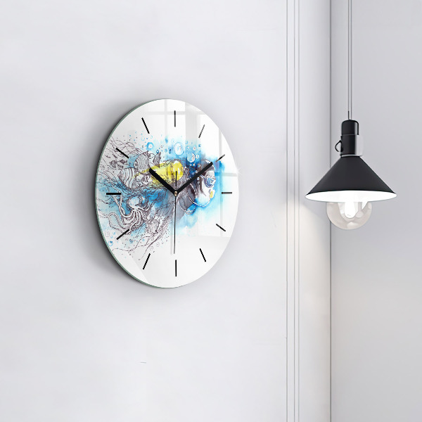 Orologio rotondo Vita dei pesci sottomarini