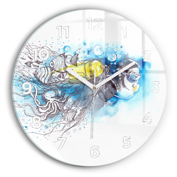 Orologio rotondo Vita dei pesci sottomarini