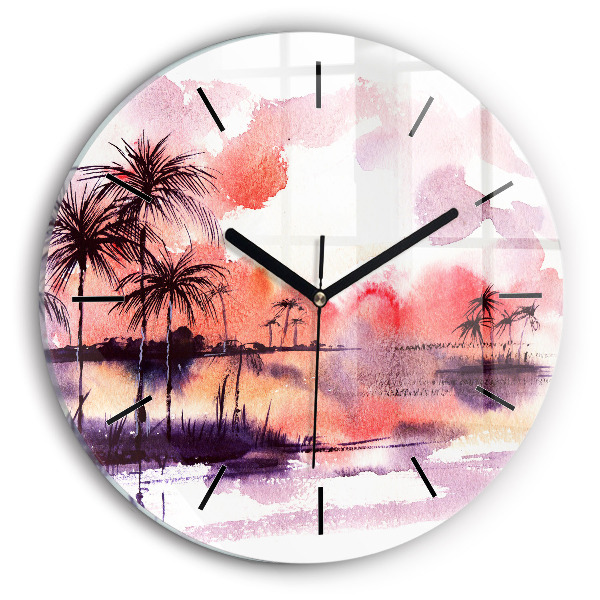 Orologio rotondo Paesaggio tropicale