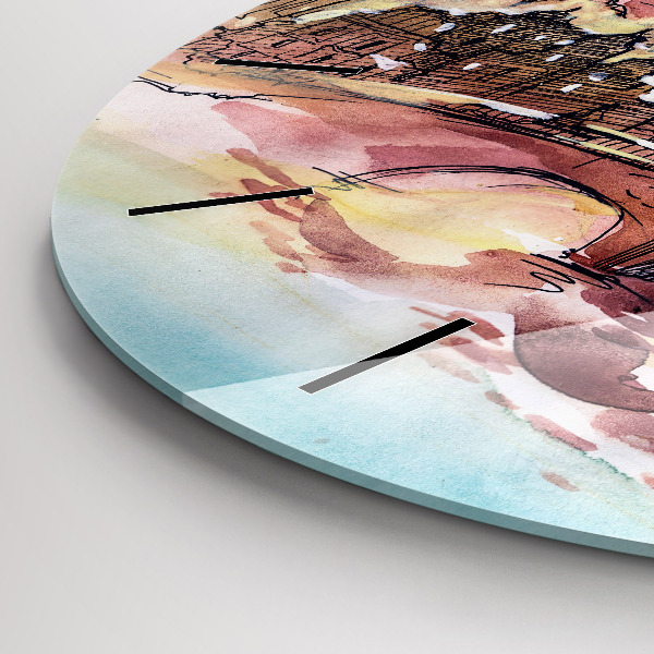 Orologio rotondo Paesaggio dipinto di Parigi