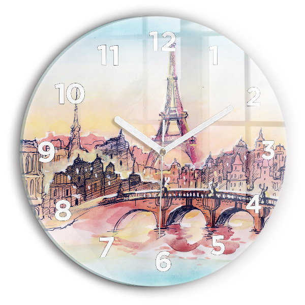 Orologio rotondo Paesaggio dipinto di Parigi