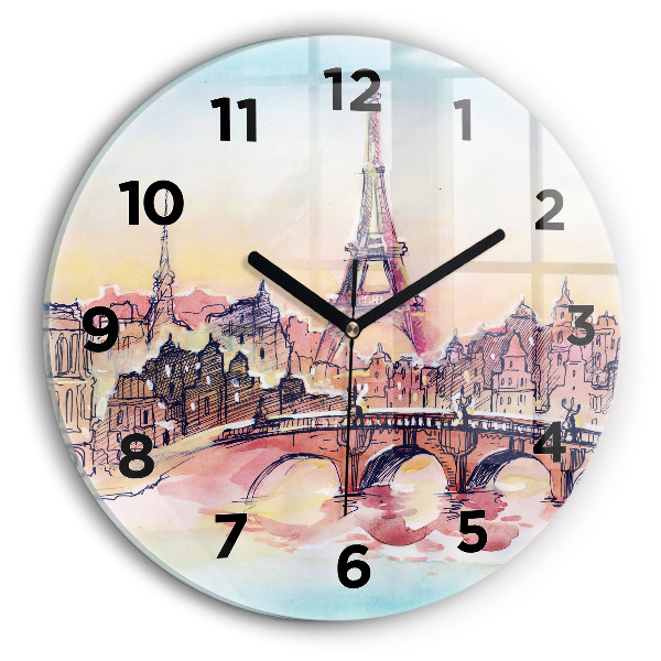 Orologio rotondo Paesaggio dipinto di Parigi