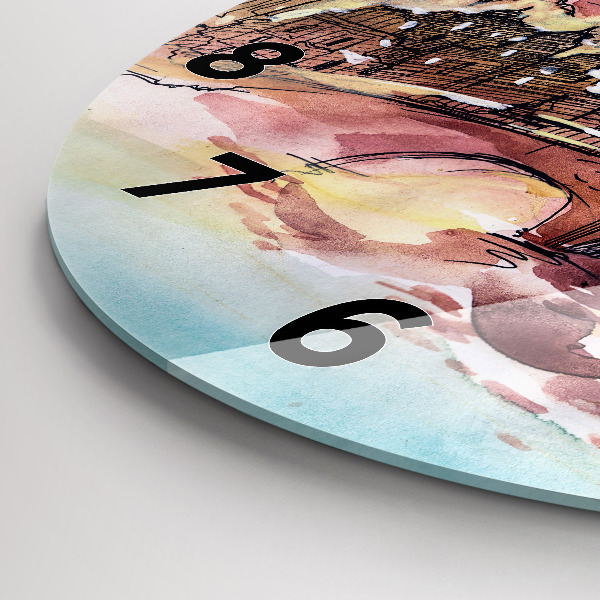 Orologio rotondo Paesaggio dipinto di Parigi