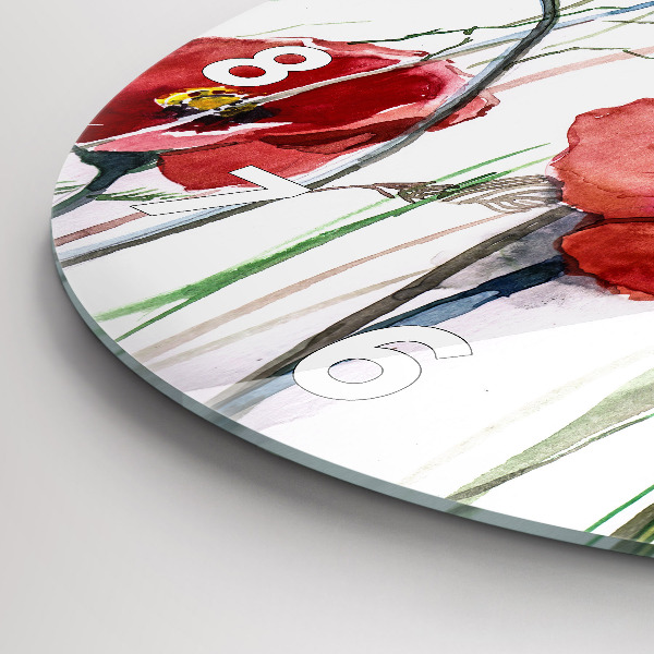 Orologio rotondo Papaveri rossi dipinti