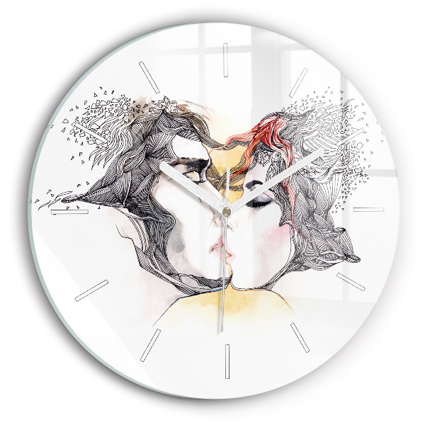 Orologio rotondo Disegno di bacio d'amore