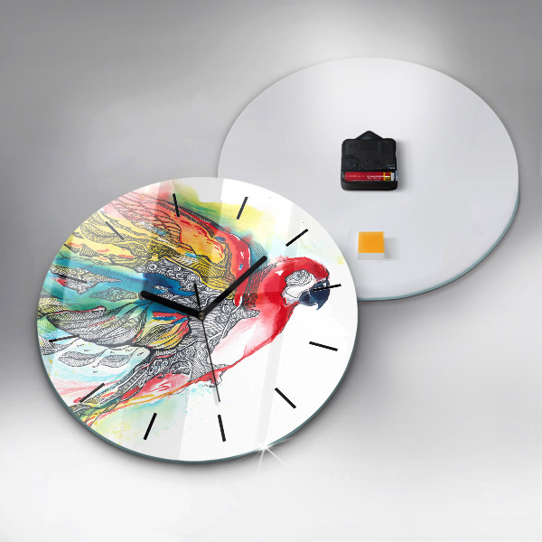 Orologio rotondo Pappagallo colorato in volo