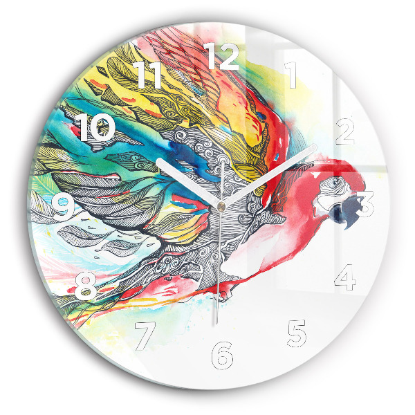 Orologio rotondo Pappagallo colorato in volo