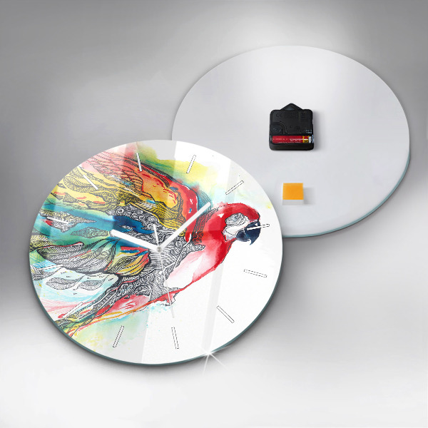 Orologio rotondo Pappagallo colorato in volo