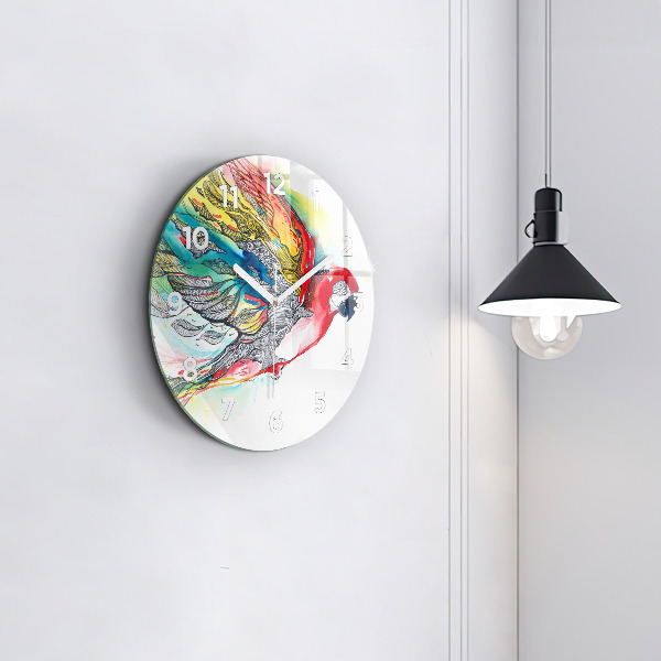 Orologio rotondo Pappagallo colorato in volo
