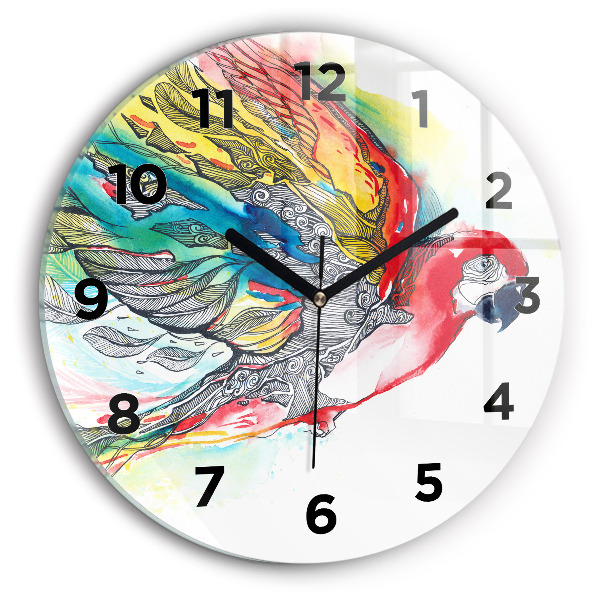 Orologio rotondo Pappagallo colorato in volo