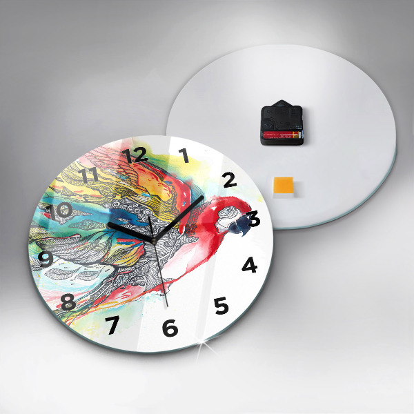Orologio rotondo Pappagallo colorato in volo