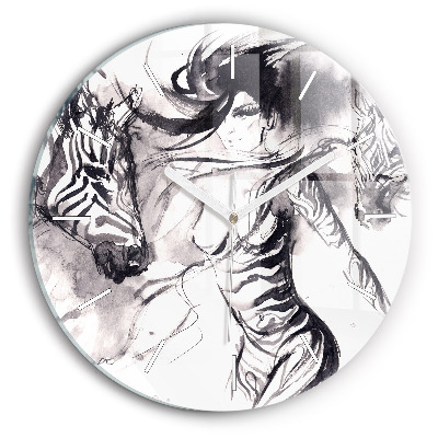 Orologio rotondo Donna e zebre