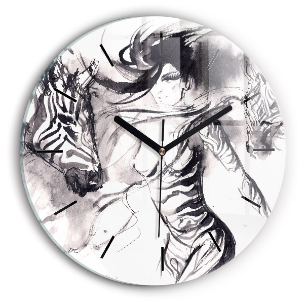 Orologio rotondo Donna e zebre