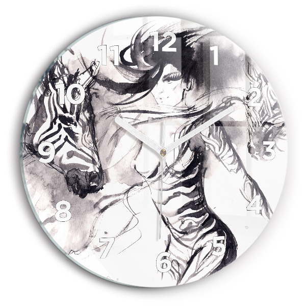 Orologio rotondo Donna e zebre