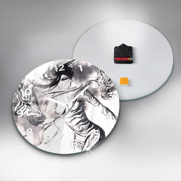 Orologio rotondo Donna e zebre