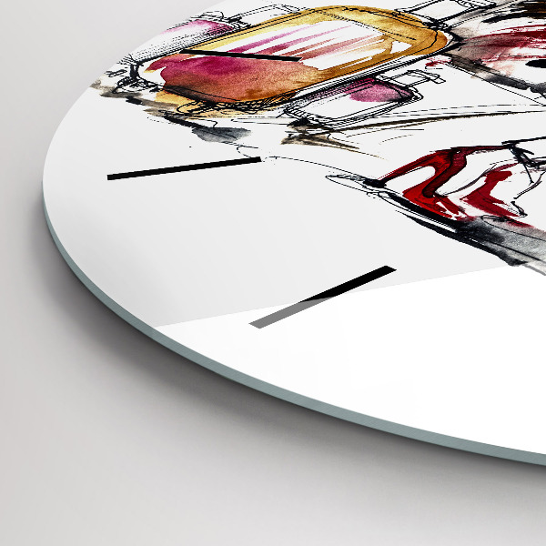 Orologio rotondo Donna con valigie